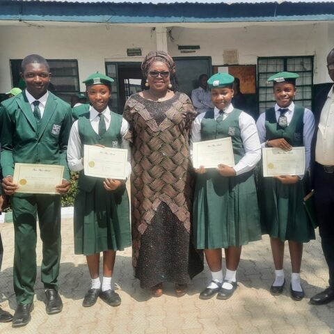 With the 1st Price Winners at the Presentation at Therbow School Zaria Kaduna